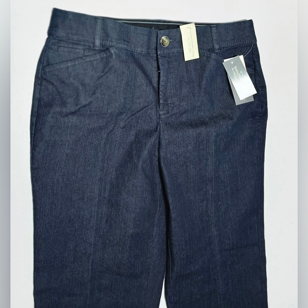 NWT Christopher & Banks Womens 12 Dark Blue Denim Pants Signature Comfort - Picture 5 of 12